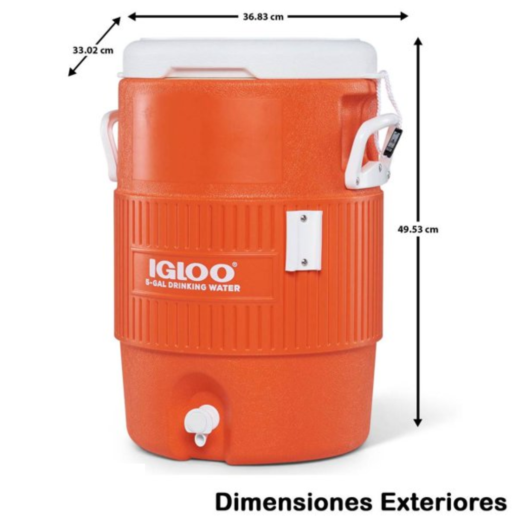 Termo Igloo Seat 5 Galones 20 Litros Color Naranja Drop