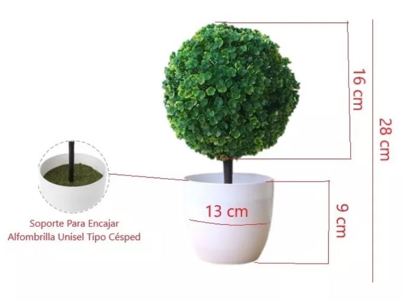 Árbol Buxu Artificial Verde Tipo Bola Decoración Bonsai