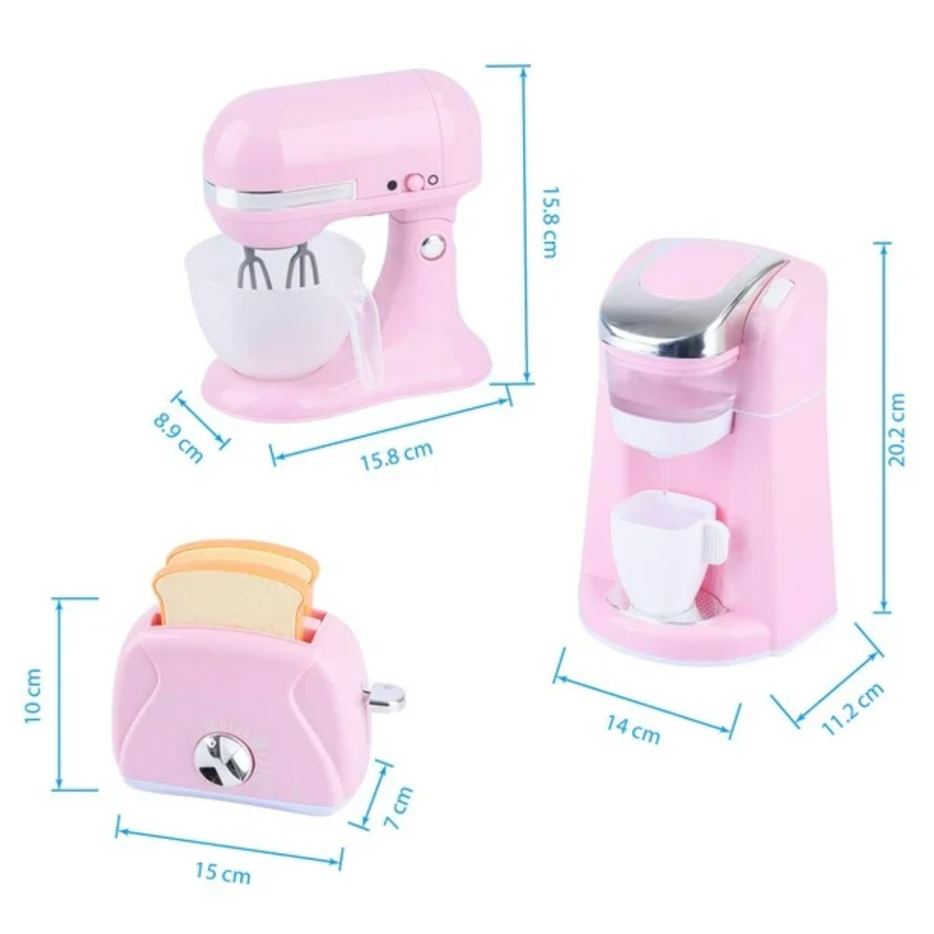 Electrodomésticos de Cocina Rosa con 3 pzas Drop 002