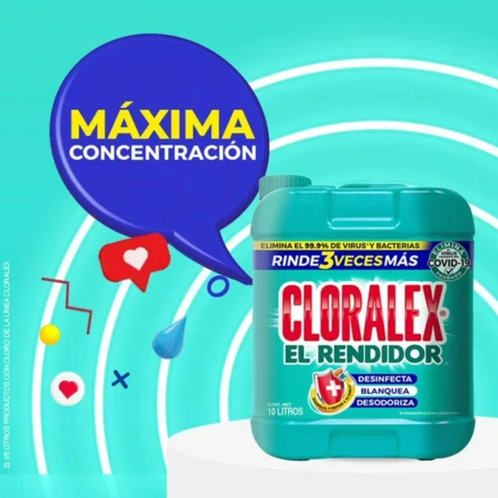 Blanqueador Líquido Cloralex El Rendidor 10 L Drop002
