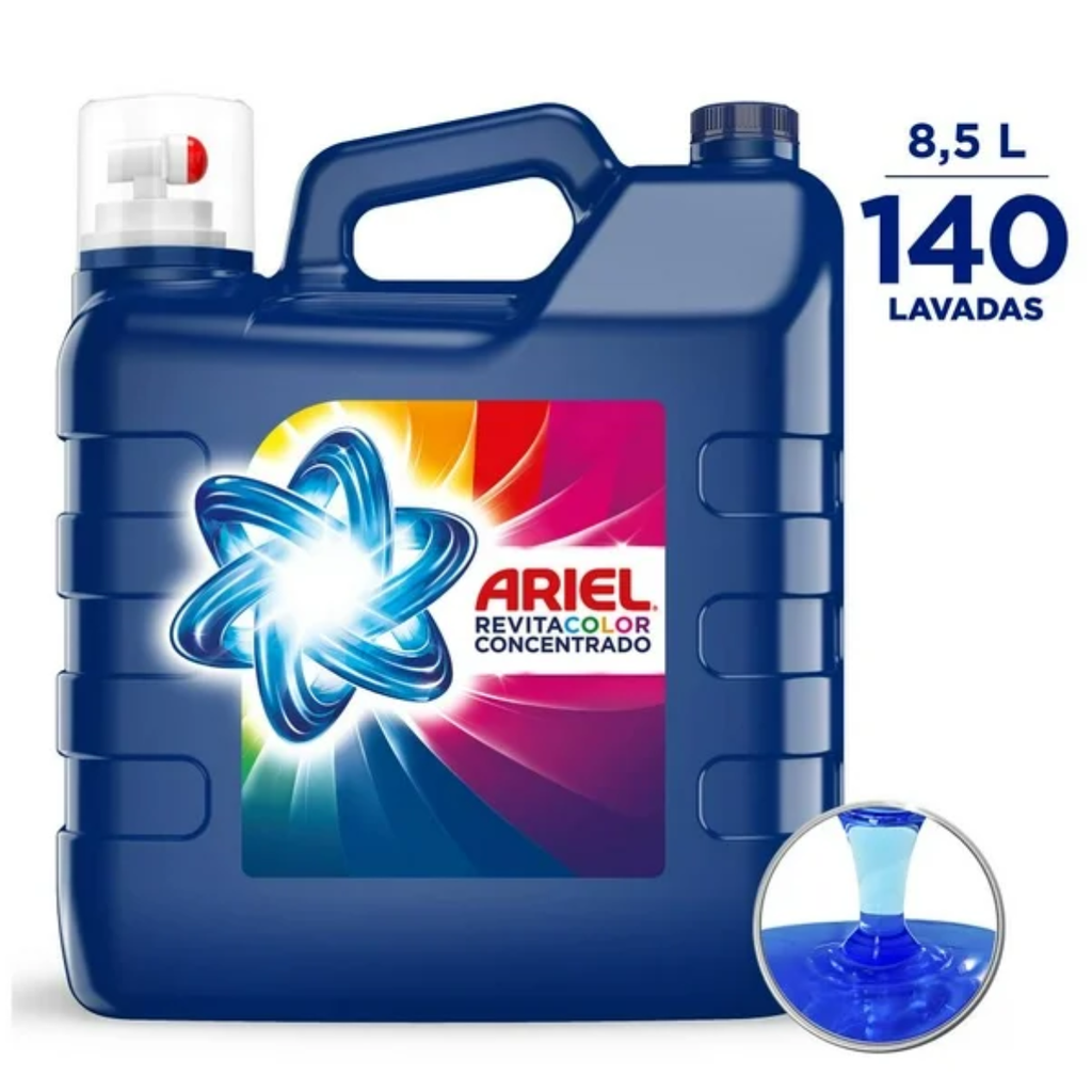 Detergente Líquido Ariel RevitaColor 8.5 l Drop002
