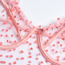 Body Lenceria Muy Comodo Con Bordado De Corazón Rosa