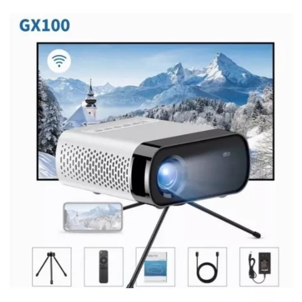 Proyector Led Gx100 Blanco Hd 1080p 1800 Lumenes