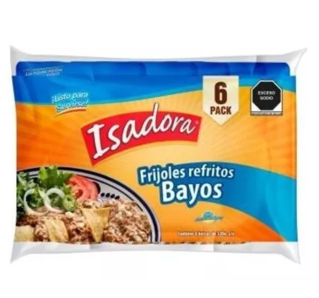 Frijoles Refritos  bayos 6 pzas de 430 g c/u Drop 002