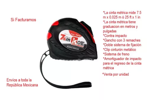 Flexometro Contra Impacto 7.5m X 25mm Fleximatic (koe) 7078