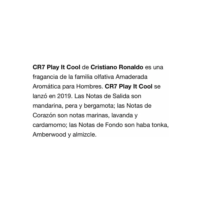 Perfume Cr7 Play It Cool By Cristiano Ronaldo Men Edt 100 Ml