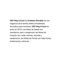 Perfume Cr7 Play It Cool By Cristiano Ronaldo Men Edt 100 Ml