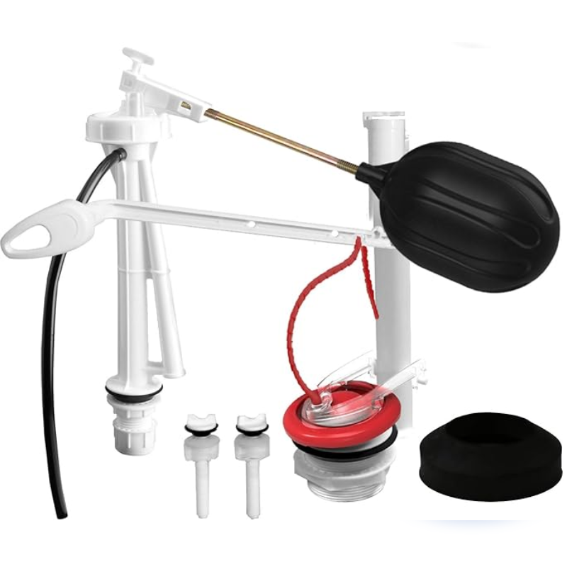 Juego De Herrajes Maxtor 2703 Blanco Con Empaque Esponjoso Con Válvula De Admisión De 8.5" Y Válvula De Descarga De 2"