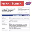 Trampa De Hule Fleximatic 2810 Universal Con Tubo De 15 Cm Espiga Y Tuerca Para Lavabo O Fregadero