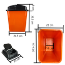 Papelero Rectangular Chico Con Balancín (14 Lts.) FPPR01