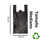 1 Kg de Bolsa Polipapel Tipo Camiseta Mediana Negra 50 x 26 cm