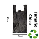 1 Kg de Bolsa Polipapel Tipo Camiseta Chica Negra 43 x 25 cm