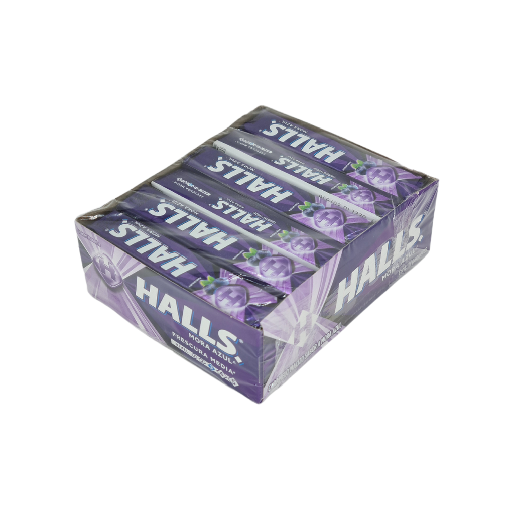 Halls Mora Azul Frescura Media 12 Paquetes