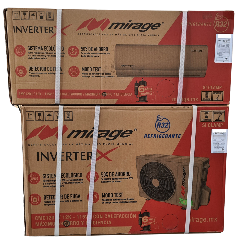 Minisplit Mirage EMC120J/CMC120J Inverter X  1 Ton 110 V