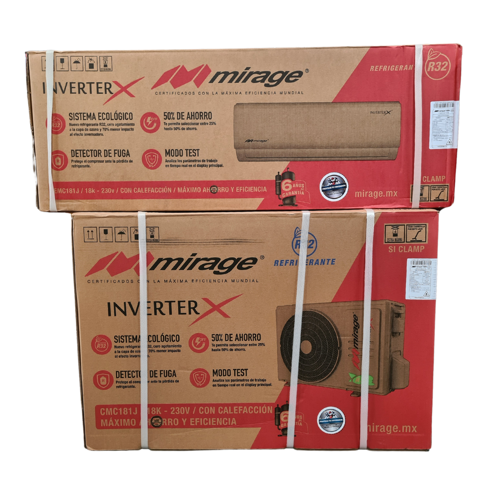 Minisplit Mirage EMC181J/CMC181J Inverter X  1.5 Ton 220V