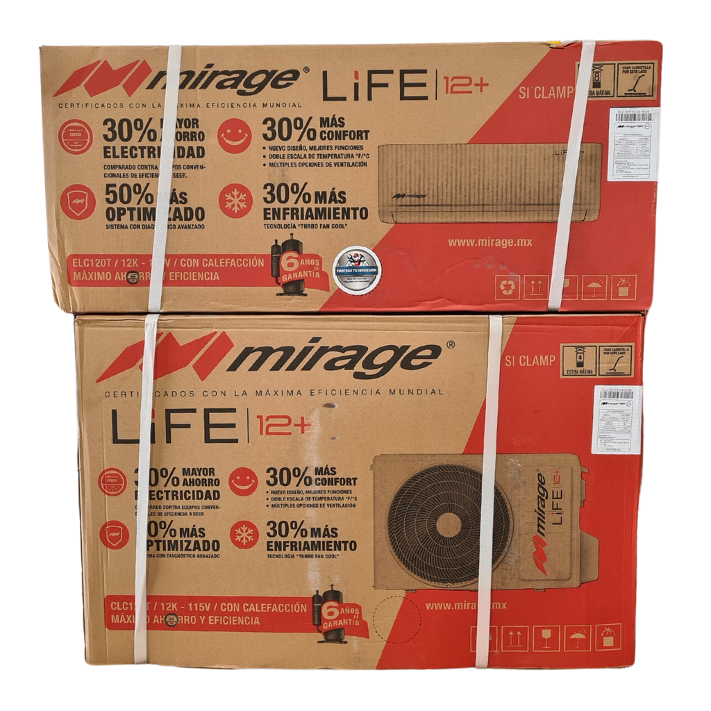 Mini Split Mirage 110V 1 Tonelada 12 Btus ELC120T Life Color Blanco