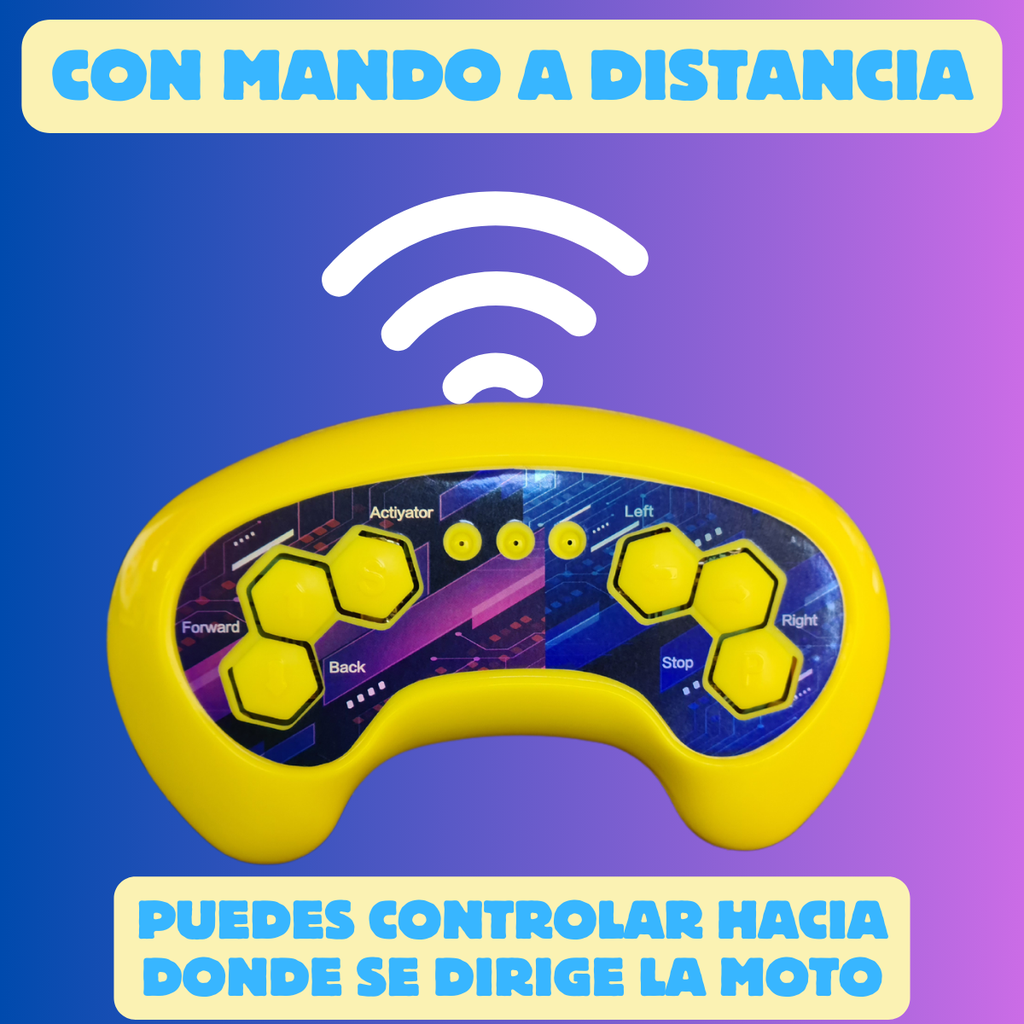 Moto Eléctrica Para Niños Con Burbujas Y Rotación 360°