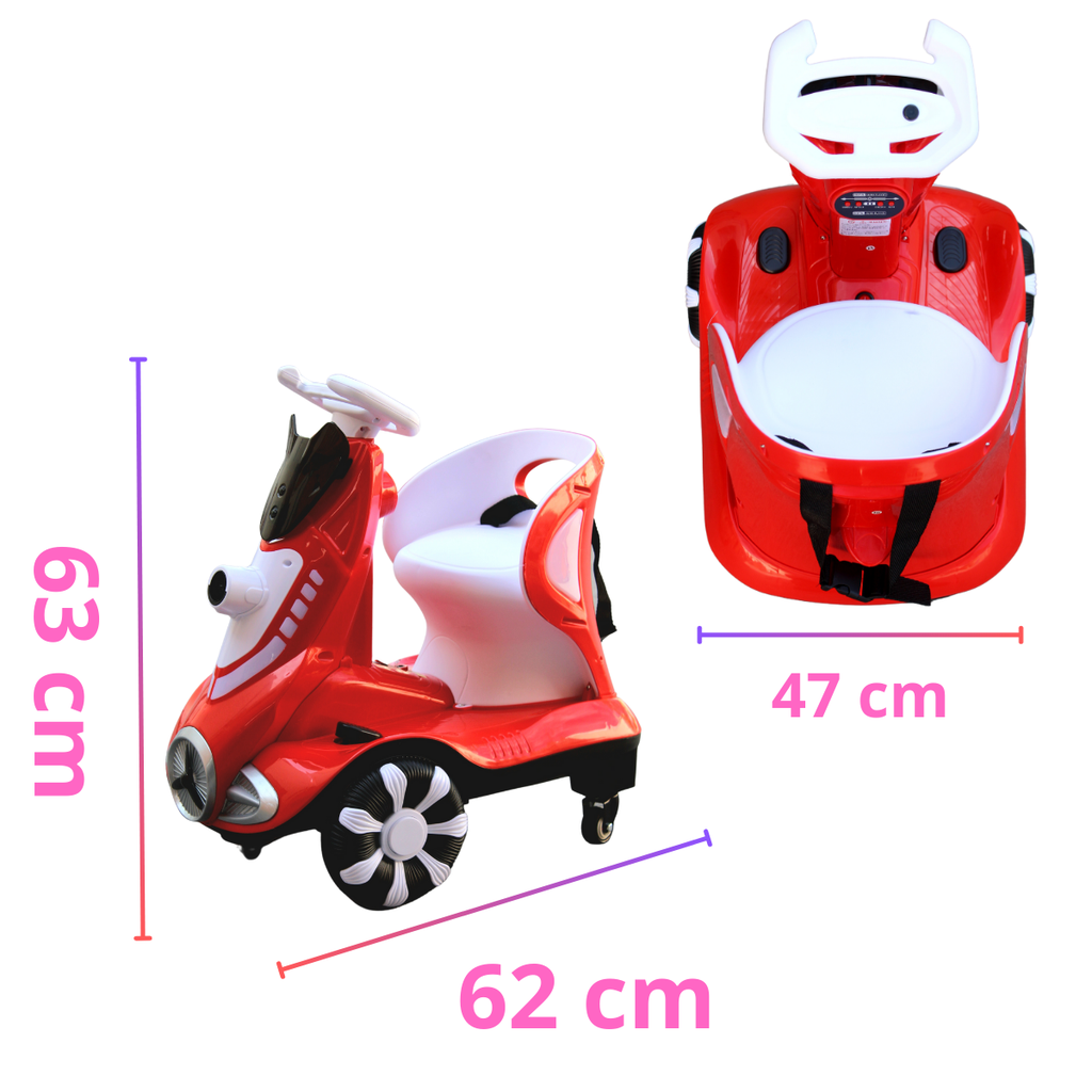 Moto Eléctrica Para Niños Con Burbujas Y Rotación 360°