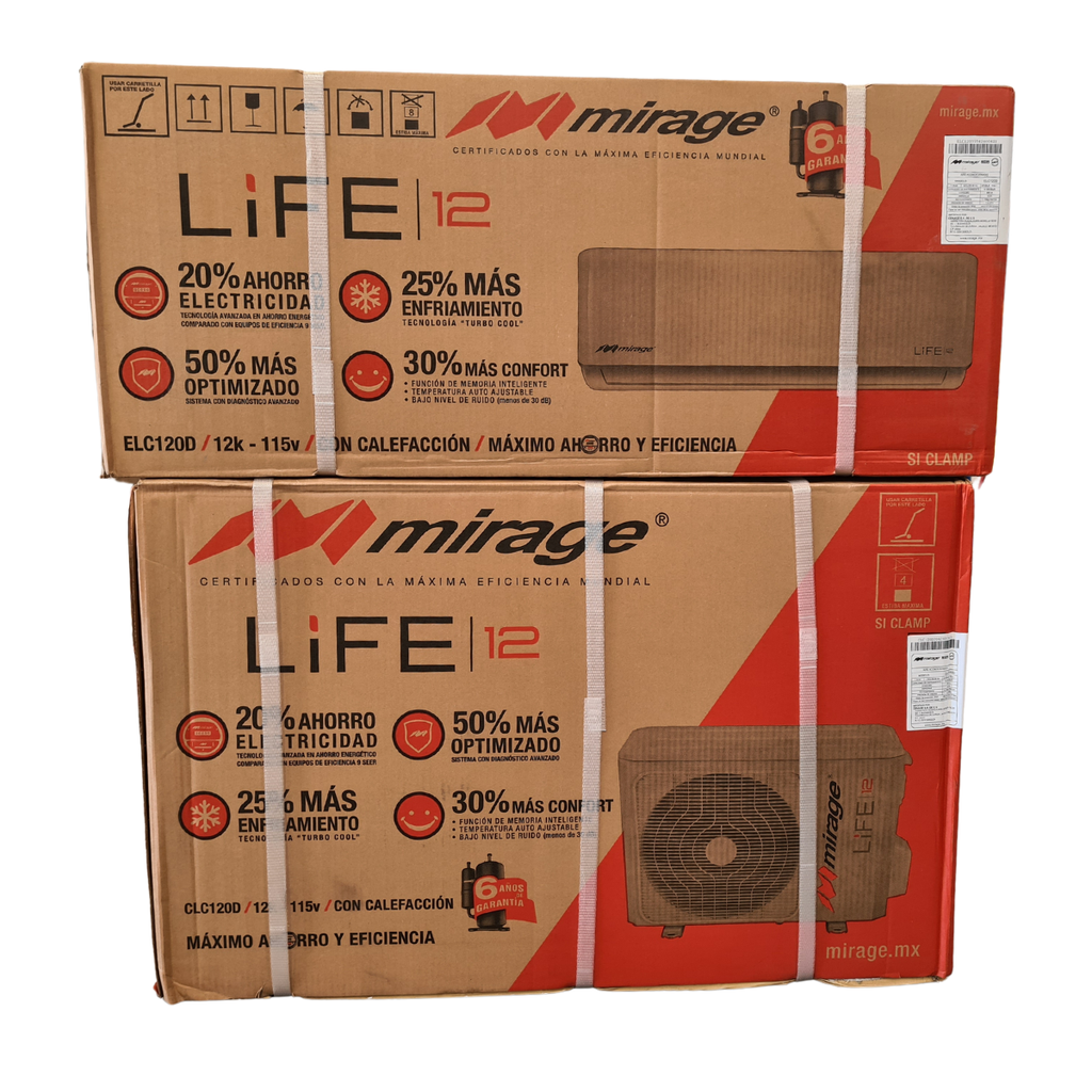 Minisplit Mirage Life 12 E/CLC120D 1 Ton 110 V Frío y Calor