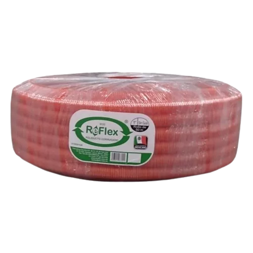 Poliducto corrugado Eco Reflex 1" sin guia(Naranja) 50 mts