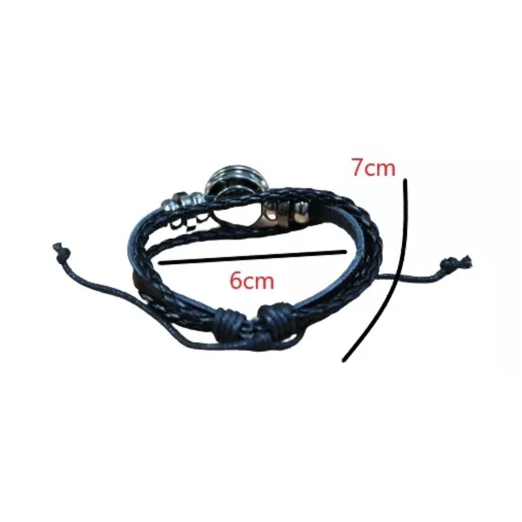 Pulsera De Piel Negra Con Colores Lgbt