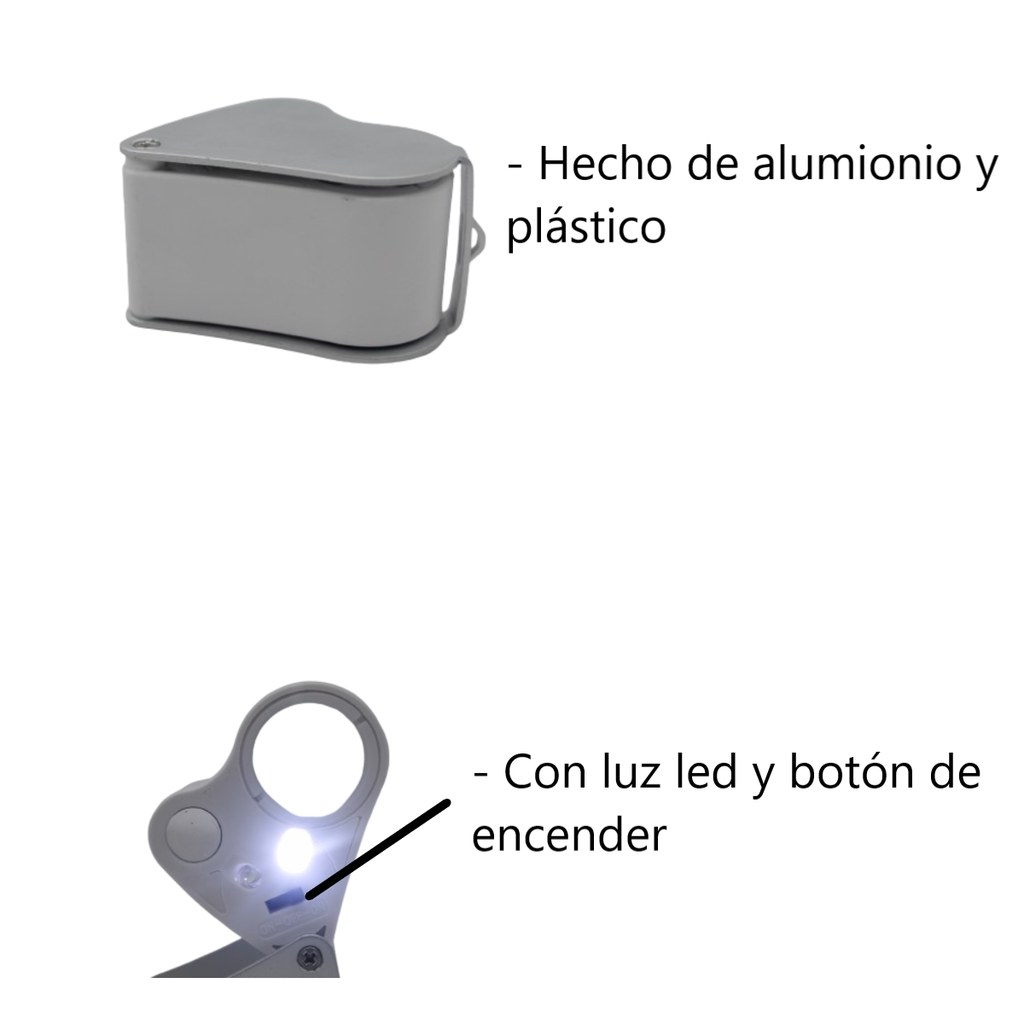Lupa Led Doble Joya Múltiple Tipo Identificativo 30x22mm 60x12mm 9889