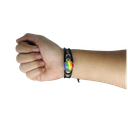 Pulsera De Piel Negra Con Colores Lgbt