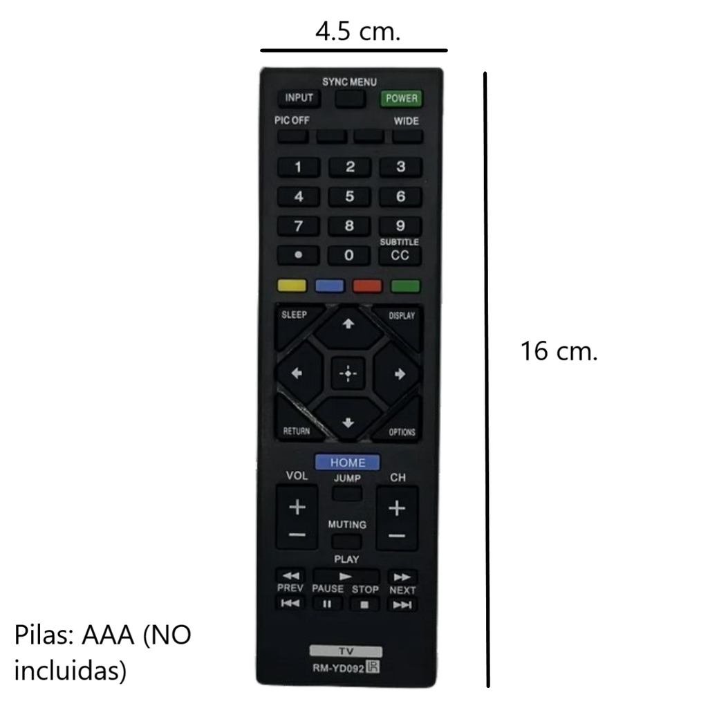 Control Remoto Para TV Sony RM-YD092