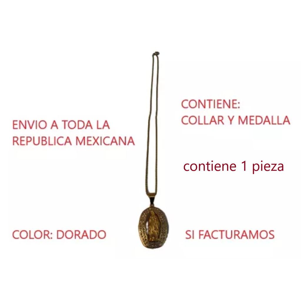 Collar Acero Inoxidable De Virgen De Guadalupe Con Piedras