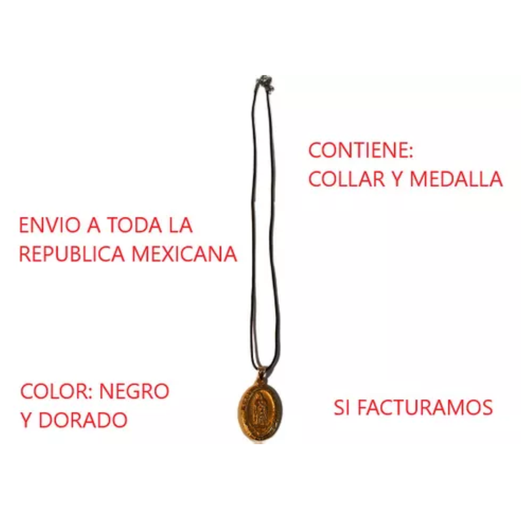 Collar Cola De Rata Con Medalla De Virgen De Guadalupe Dorado y Platiado