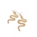 Aretes Largos En Forma De Serpiente Dorados