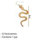 Aretes Largos En Forma De Serpiente Dorados