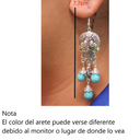 Arete De Calavera Con Perlas Azules