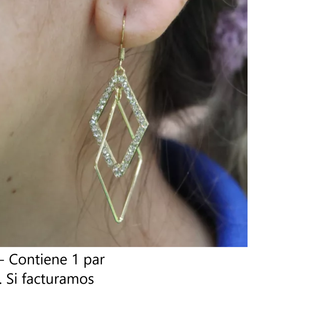 Aretes En Forma De Triangulo con Piedras Blancas