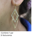 Aretes En Forma De Triangulo con Piedras Blancas