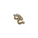 Aretes En Forma De U Con Dos Perlas Blancas