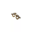 Aretes En Forma De U Con Dos Perlas Blancas