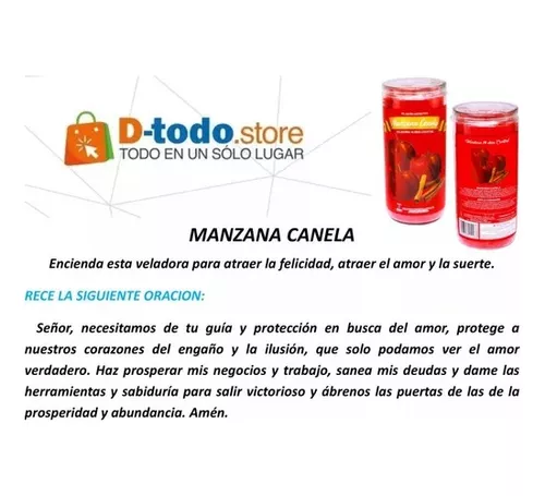 Manzana Canela 14 dias Roja Veladora Mistica 5128