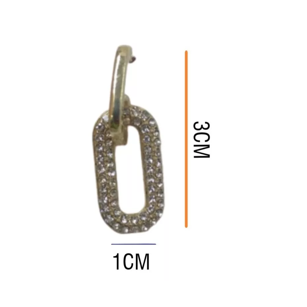 Aretes En Forma De Cero Con Piedras Blancas