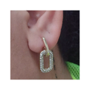 Aretes En Forma De Cero Con Piedras Blancas