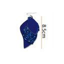 Arete De Hoja Brilloso Diferentes Colores AZUL
