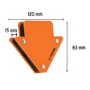 Escuadra magnética 3' para soldar, capacidad 11 kg, Truper 12119