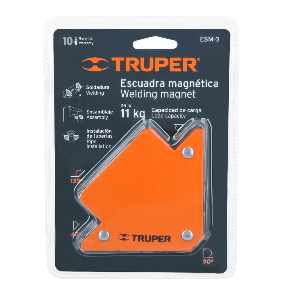 Escuadra magnética 3' para soldar, capacidad 11 kg, Truper 12119