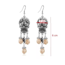 Pendientes O Aretes Góticos Calavera Piedra Blanca Colgante
