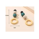 Pendientes O Aretes Elegantes Colgante Bola Multicolor