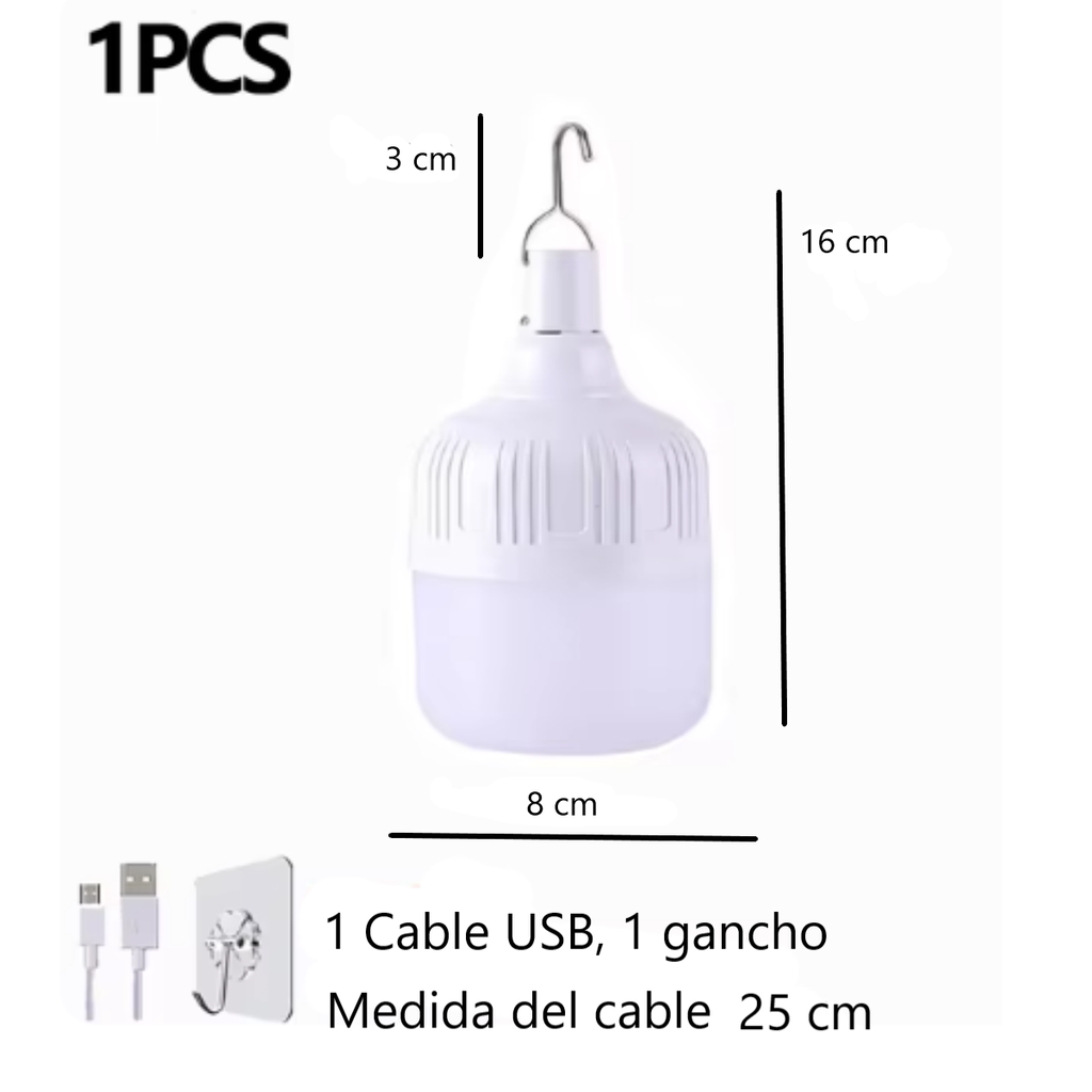 Bombilla Led Recargable De Alta Potencia 320w Con 5 Modos