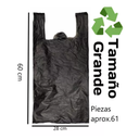 1 Kg de Bolsa Polipapel Tipo Camiseta Grande Negra 60 x 28 cm