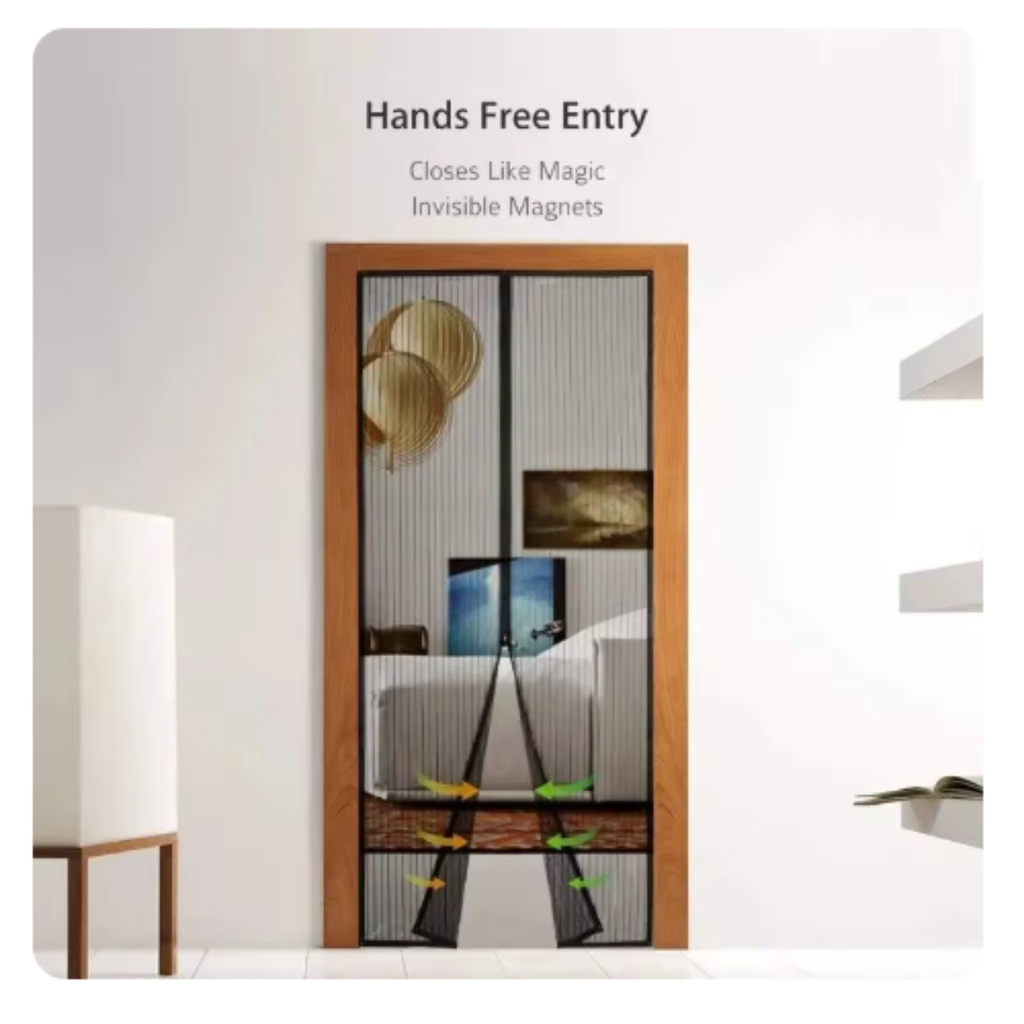 Mosquitera Magnética De Cierre Automático Malla Invisible Para Puerta