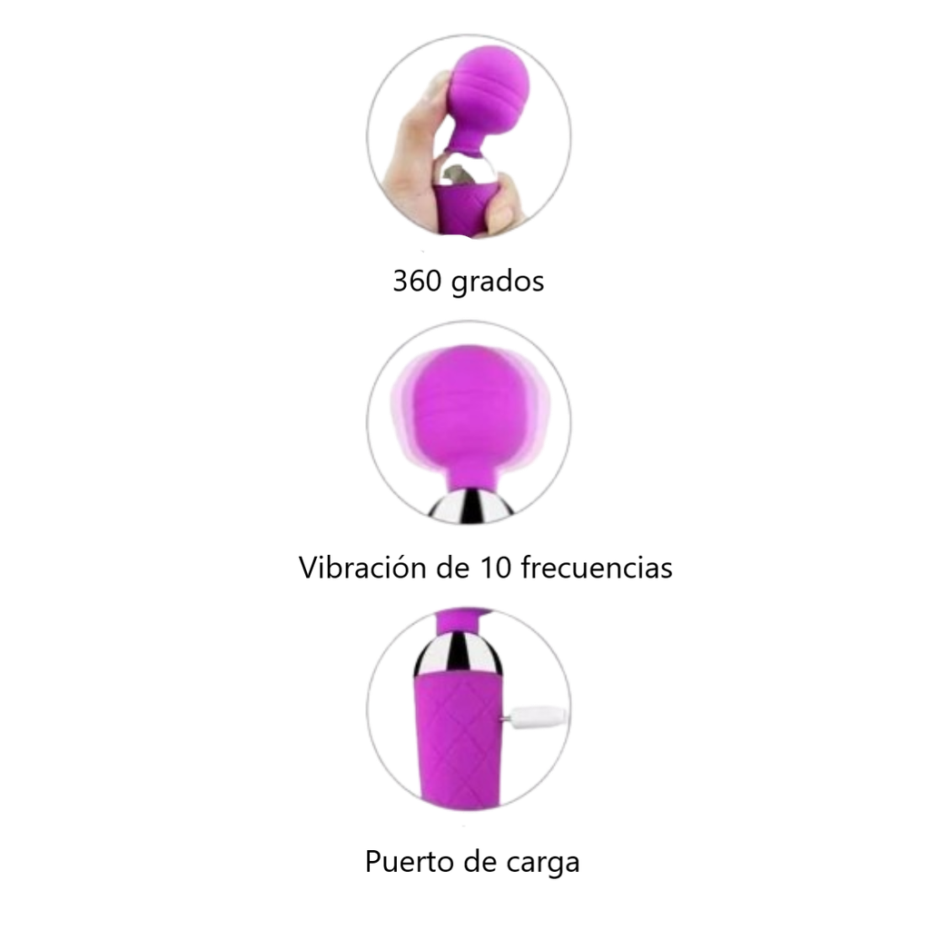 Varita Clitoris Masaje Vibrador Estimulador Suave Recargable