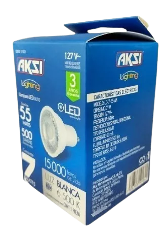 Foco Aksi 121021 Mr16 7w Led Gu10 Direccional Luz Blanca